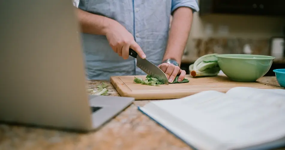 Jessup Online Student in Kitchen